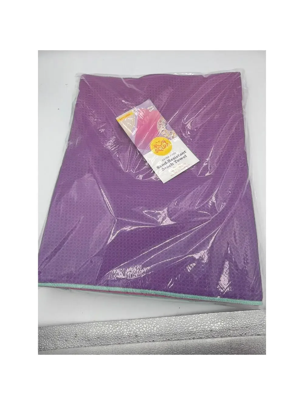 Sun Squad Extra Long Sand Resistant Beach Towel Purple 36x72 Quick Dry New